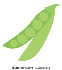 
Green peas in close up, flat icon
