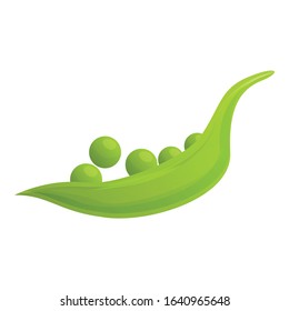 Green peas icon. Cartoon of green peas vector icon for web design isolated on white background