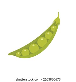 Green peas icon. Flat illustration of green peas vector icon isolated on white background