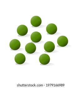 Green peas icon. Green peas on white background illustration.