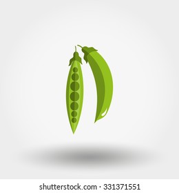 Green peas icon. Icon for web and mobile application. Vector illustration on a white background. Flat design style.