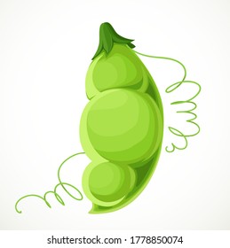 Green peas isolated on white background