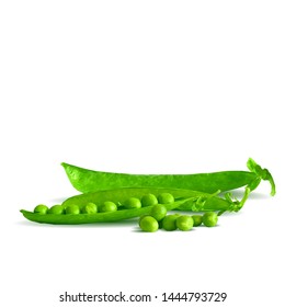 Green peas low poly. Fresh, nutritious, tasty green peas. Elements for label design. Vector illustration. Ingredients in triangulation technique. 