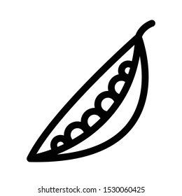 Green Peas outline icon, line vector sign, linear pictogram isolated on white. Vector Illustration