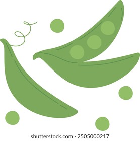 Green peas pod color icon. Natural food isolated on white background