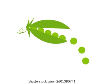 Green peas pod icon. Vegetable design element. Vector illustration.