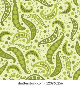 Green peas seamless pattern background