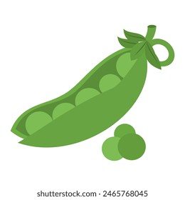Ilustración vectorial de guisantes verdes aislada sobre fondo blanco