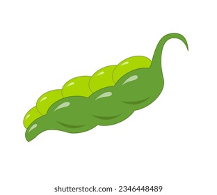 Ilustración vectorial de guisantes verdes. Hojas de cálculo para niños.
