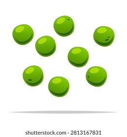 Green peas vector isolated illustration