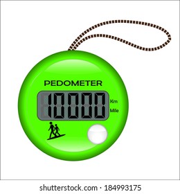 Green Pedometer Illustration