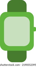 Grüner Pedometer, Illustration, Vektorgrafik auf weißem Hintergrund.