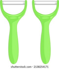 Green peeler, illustration, vector on a white background.