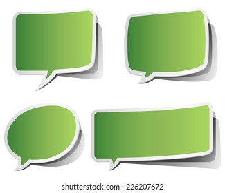 Green Peeling Speech Bubbles - Set of green, peeling speech bubbles.  
