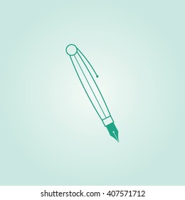 Green pen design with green background