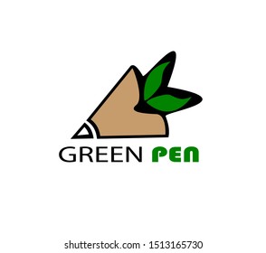 green pen logo for business and logo company