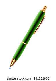 green pen on a white