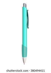 green pen on a white background