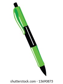 green pen vector illustration