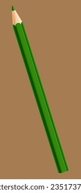 green pencil for drawing and school