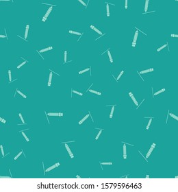 Green Pencil with eraser and line icon isolated seamless pattern on green background. Education sign. Drawing and educational tools.  Vector Illustration