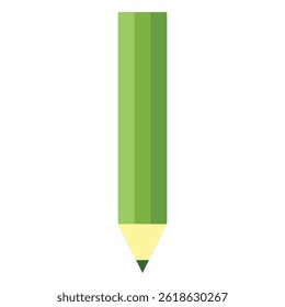 Green pencil icon in flat style