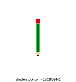 Green pencil icon isolated on white background. vector illustration. EPS 10