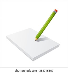 Green pencil icon with a notebook
