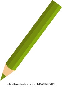 Green pencil, illustration, vector on white background.