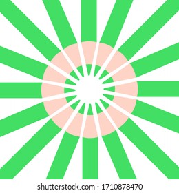 Green pencil on a circle position flat illustration