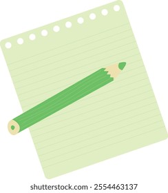 Green pencil on lined notepaper.