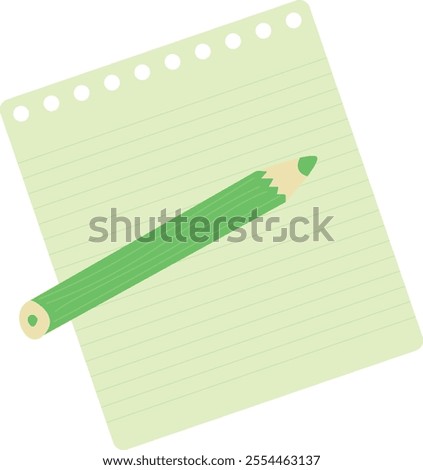 Green pencil on lined notepaper.