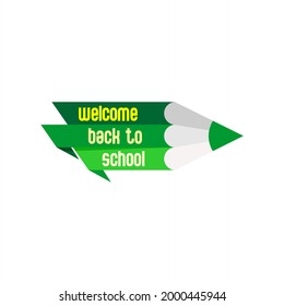 green pencil vector design with welcome back to school inscription
