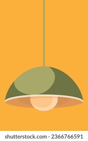 green pendant lamp with bulb