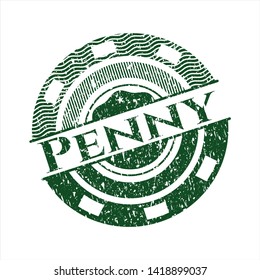 Green Penny distress grunge stamp