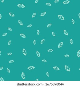 Green Pentagram icon isolated seamless pattern on green background. Magic occult star symbol.  Vector Illustration