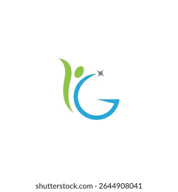 Green people health letter g logo