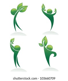 green people vector collection