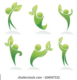 colección ecológica de vectores de personas verdes