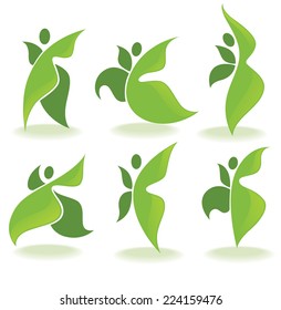 green people, vector ecological collection