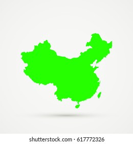 Green Peoples Republic of China Map Illustration