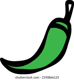 pimienta verde. ilustración mínima de la comida.