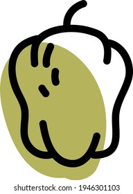 Pimienta verde, ilustración, vector sobre fondo blanco