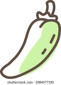 Green pepper, illustration, vector, on a white background.