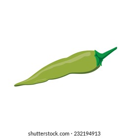 Green pepper, green pepper isolated, chili pepper, green chili pepper
