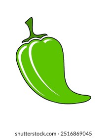 Pimenta verde isolada sobre fundo transparente