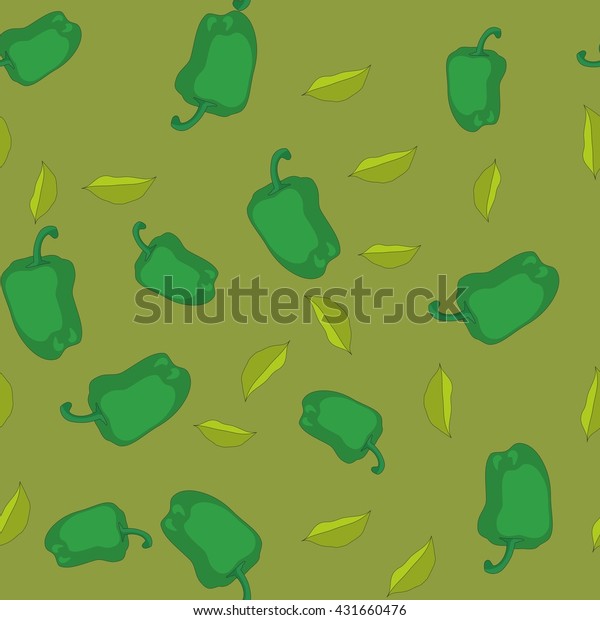 Green Pepper Seamless Pattern Stock Vector (Royalty Free) 431660476