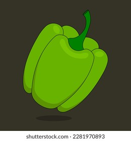Green pepper vegetable isolated icon.