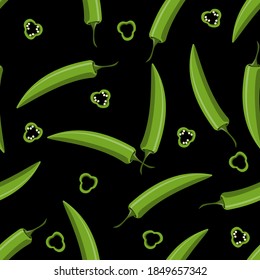 Patrón sin fisuras de pimientos verdes. Pimientos de chile de fondo. ilustración vectorial.