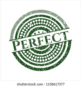 Green Perfect rubber stamp